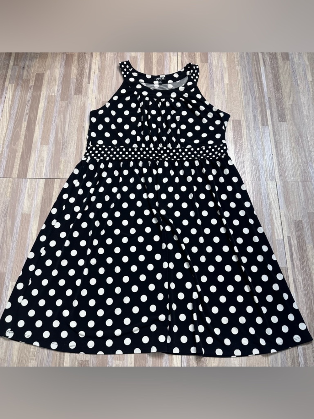 APT. 9 Black & White Polka Dot Halter Dress Women’s Size XL